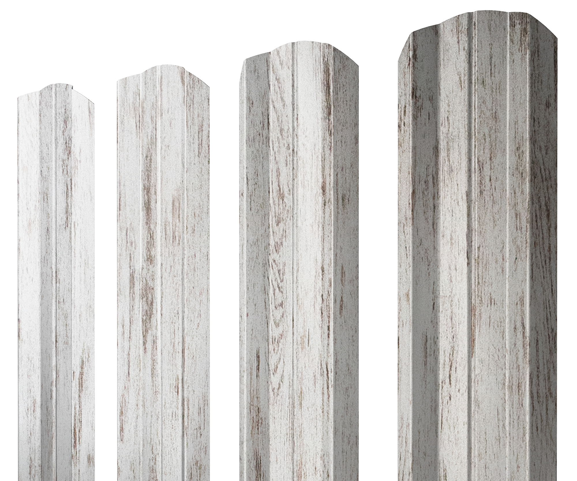 Штакетник М-образный А фигурный 0,45 Print Elite Snow Wood TwinColor