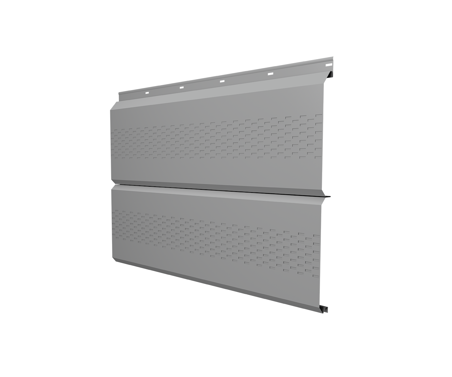 Софит ЭкоБрус с перфорацией 0,345 Grand Line 0,5 Satin RAL 9006 бело-алюминиевый