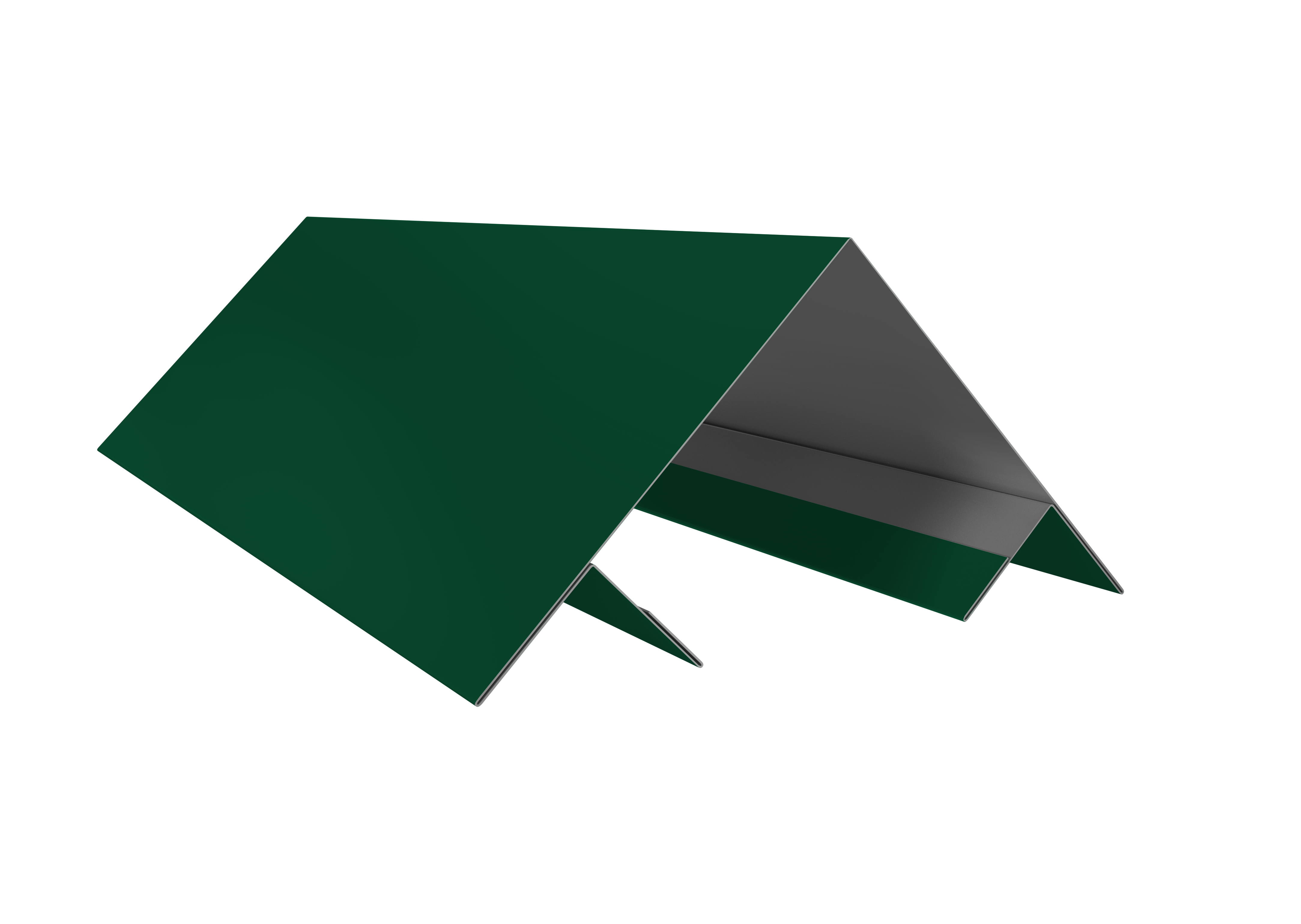 Планка угла внешнего составная верхняя 0,5 Satin с пленкой RAL 6005 зеленый мох (3м)