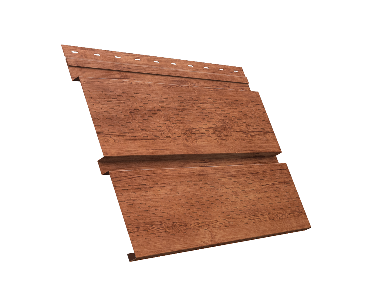 Софит металлический Квадро Брус с перфорацией 0,45 Print Premium с пленкой Rowan Wood Intense FTC