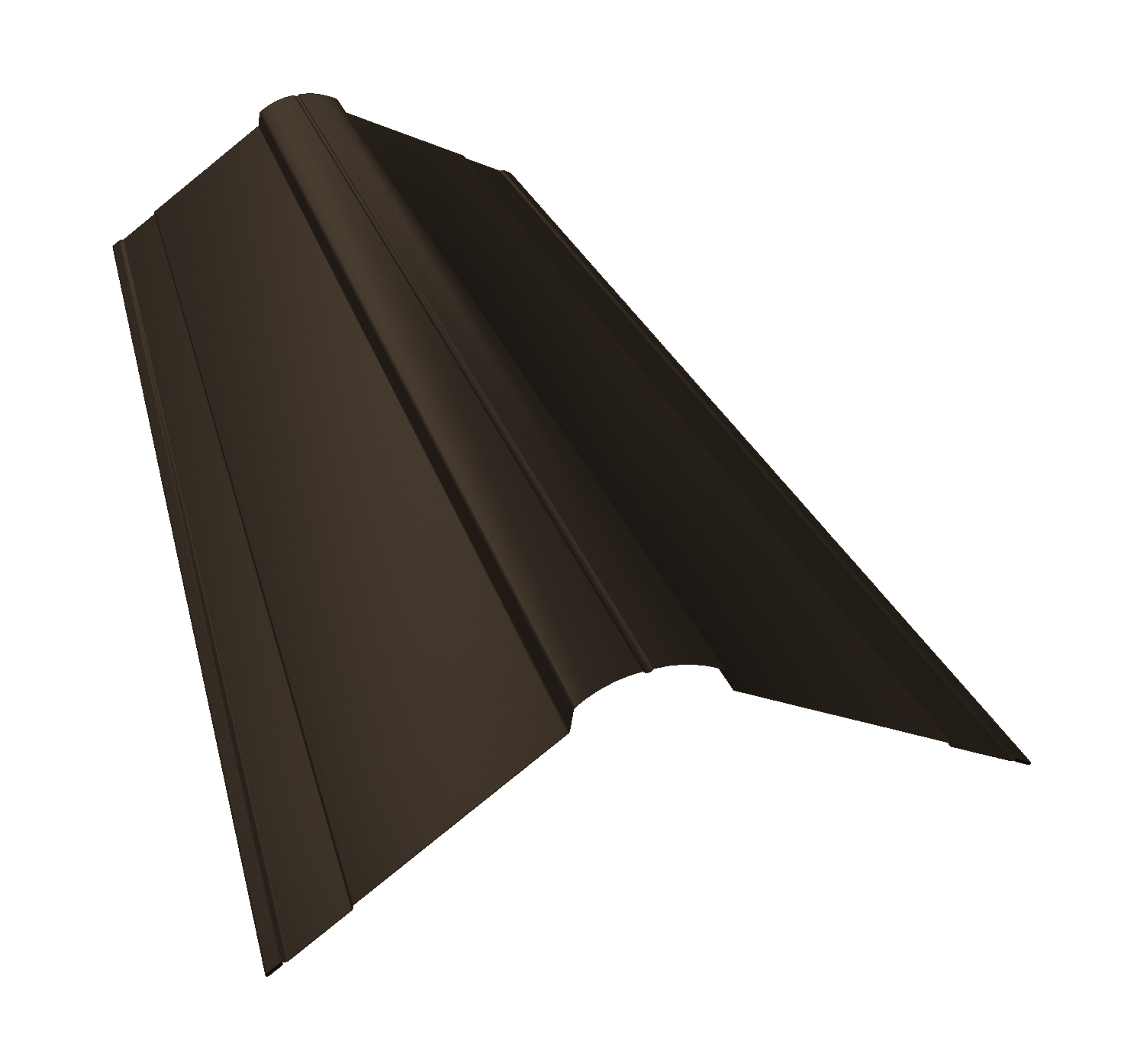 Планка конька фигурного 150x150 0,45 PE-Double с пленкой RR 32 темно-коричневый (2м)