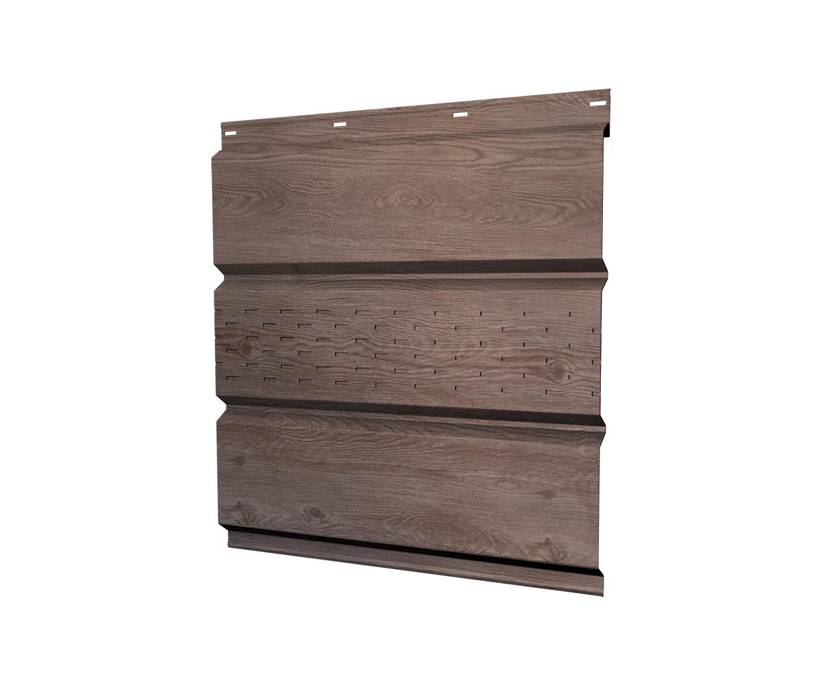 Софит металлический центральная перфорация 0,45 Print Elite с пленкой White Wood TwinColor