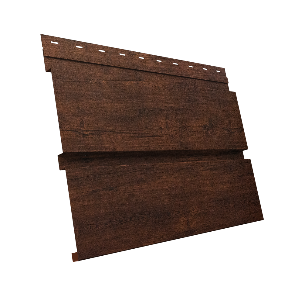 Софит металлический Квадро Брус без перфорации 0,45 Print Premium с пленкой Cherry Wood Dark FTC