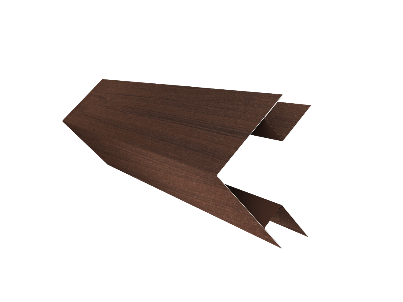 Планка угла внешнего сложного Экобрус Grand Line 0,45 Print Elite с пленкой Choco Wood TwinColor (2м)