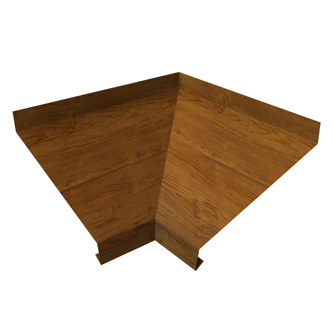 Угол отлива внутренний 100 0,45 Print Elite с пленкой Golden Wood TwinColor