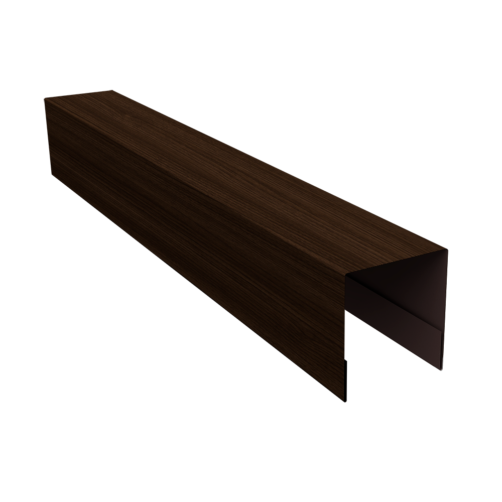Планка боковая для забора из сайдинга (Блок-хаус new) 0,45 Print Elite Coffee Wood TwinColor (2,06м)