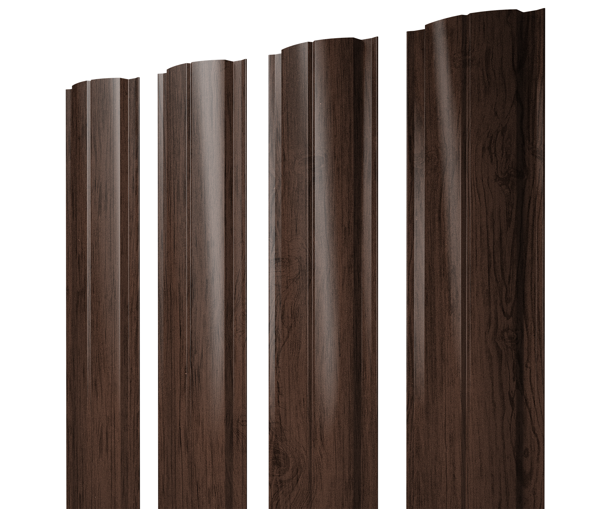 Штакетник Полукруглый Slim с прямым резом 0,45 Print-Double Premium Antique Wood
