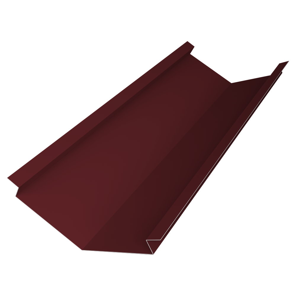 Планка ендовы нижней для композитной черепицы 140х140 0,5 Satin Matt TX RAL 3005 красное вино (2м)