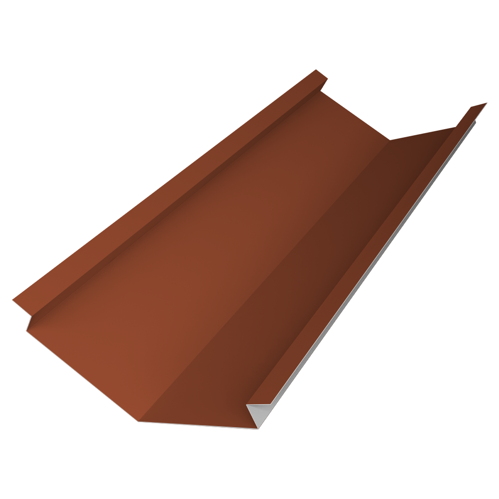 Планка ендовы нижней для композитной черепицы 140х140 0,5 Velur X RAL 8004 терракота (3м)