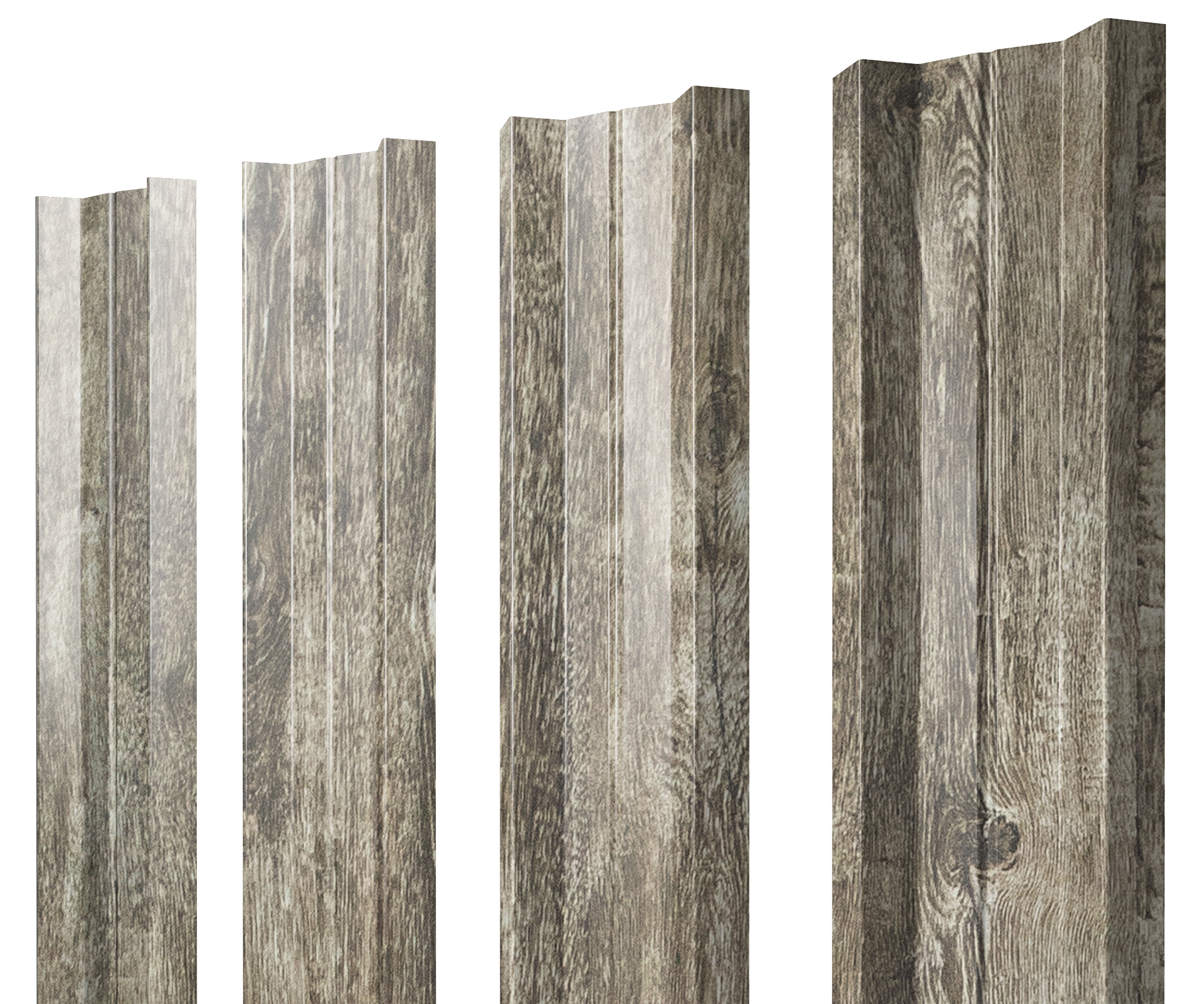 Штакетник М-образный А с прямым резом 0,45 Print Elite Nordic Wood TwinColor