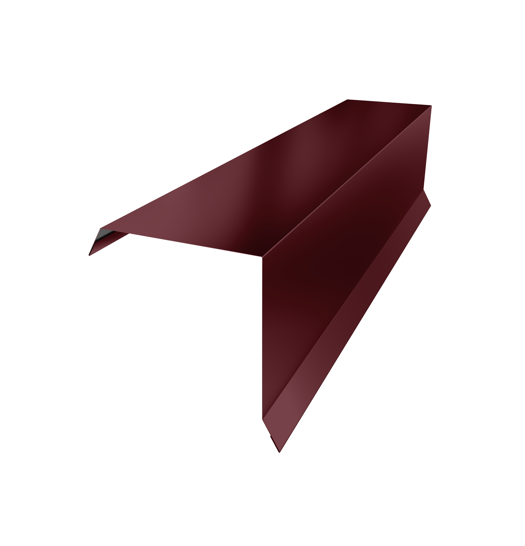 Планка торцевая 95х95 0,5 Satin с пленкой RAL 3005 красное вино (2м)