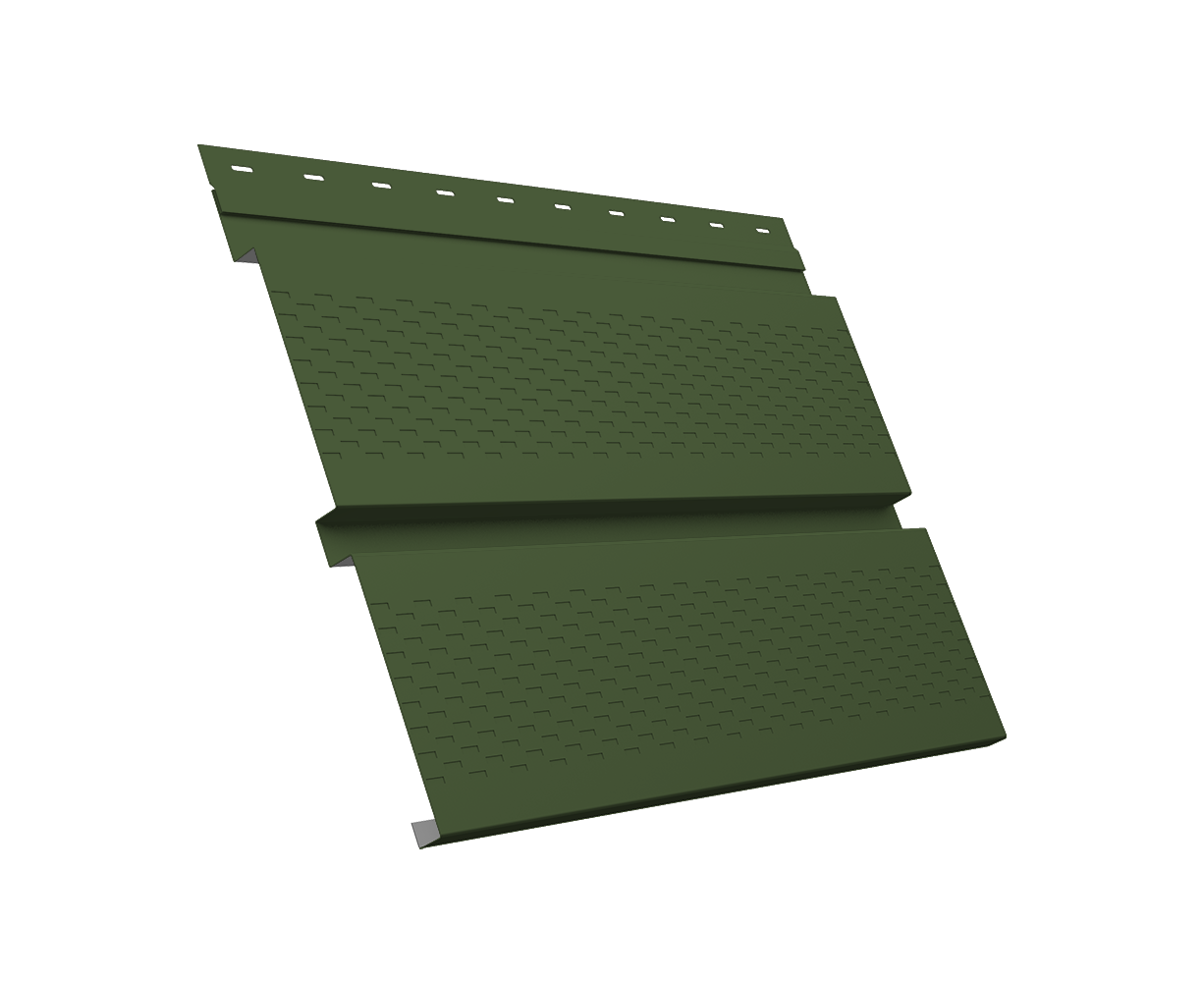 Софит металлический Квадро Брус с перфорацией 0,5 Satin Matt TX с пленкой RAL 6020 хромовая зелень
