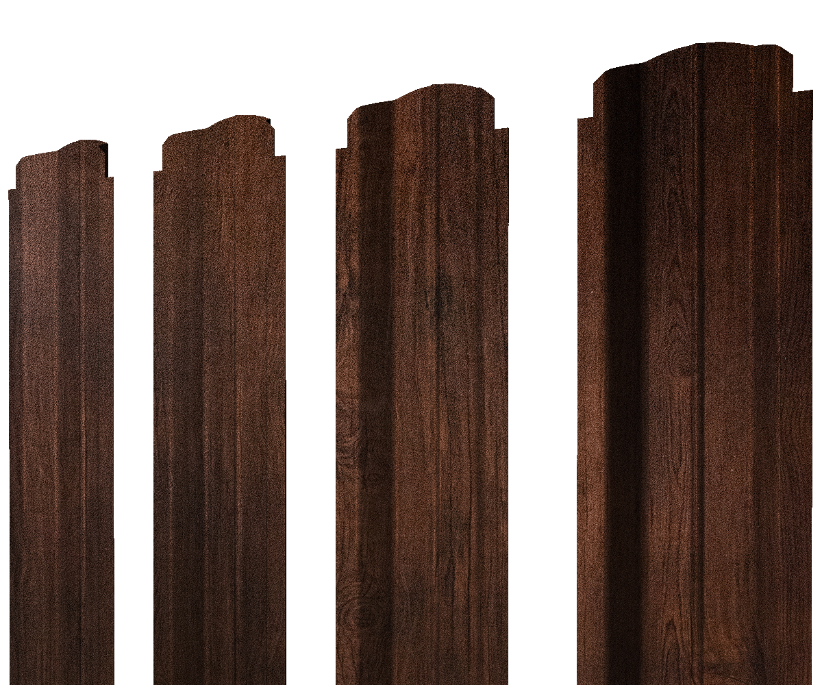 Штакетник П-образный В фигурный 0,4 Print Premium Cherry Wood Dark FTC