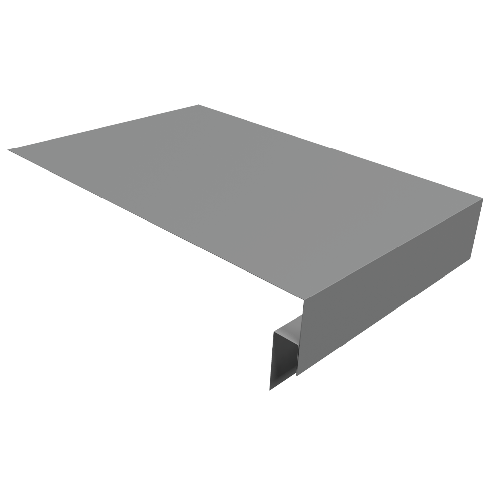 Планка околооконная сложная фальц 0,5 Satin с пленкой RAL 9006 бело-алюминиевый (2м)
