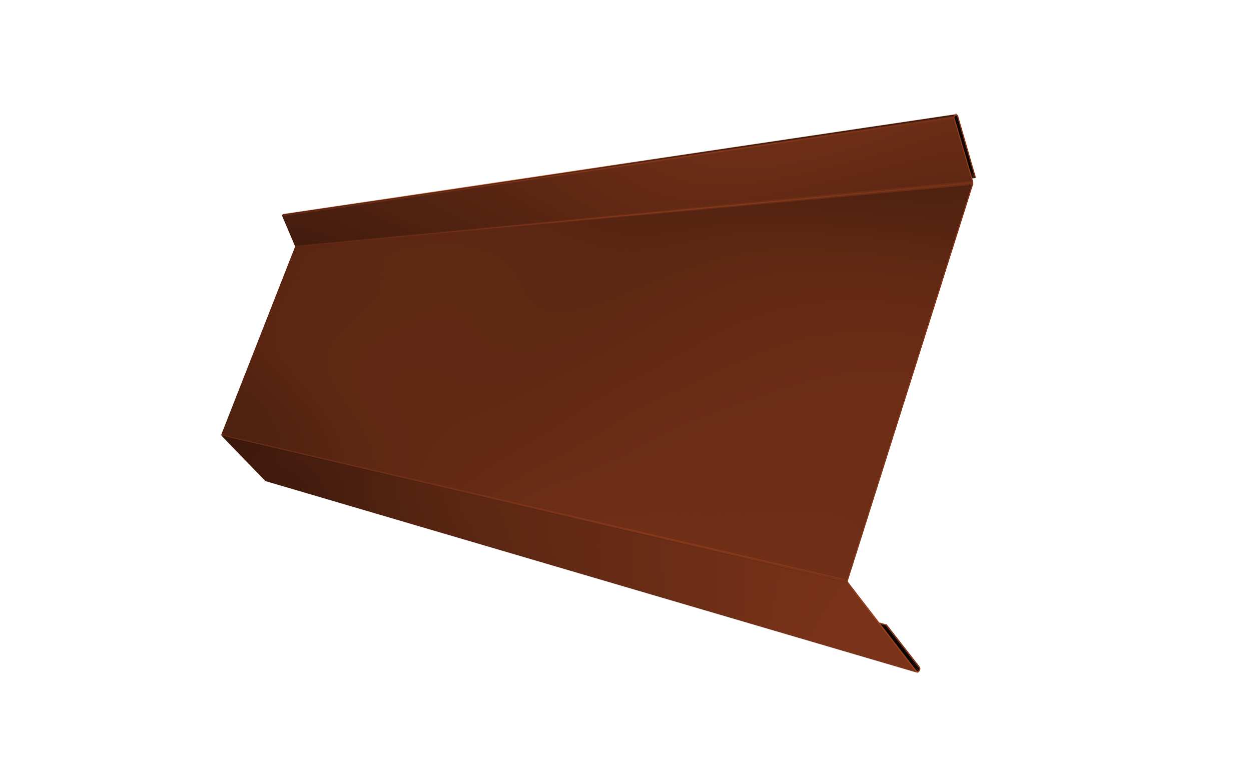 Планка примыкания в штробу 60 0,5 Satin с пленкой RAL 3009 оксидно-красный (3м)