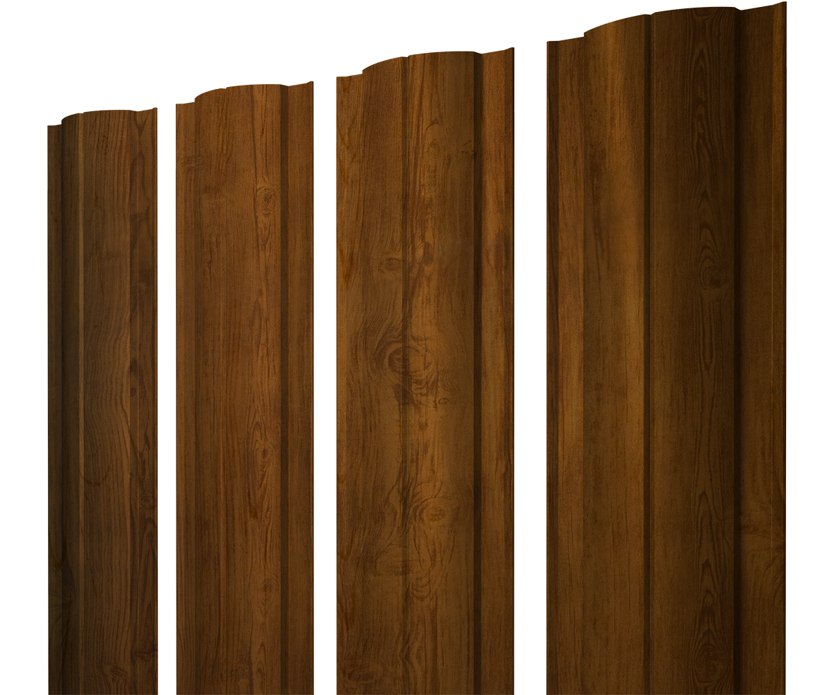 Штакетник Круглый с прямым резом 0,45 Print Elite Golden Wood TwinColor