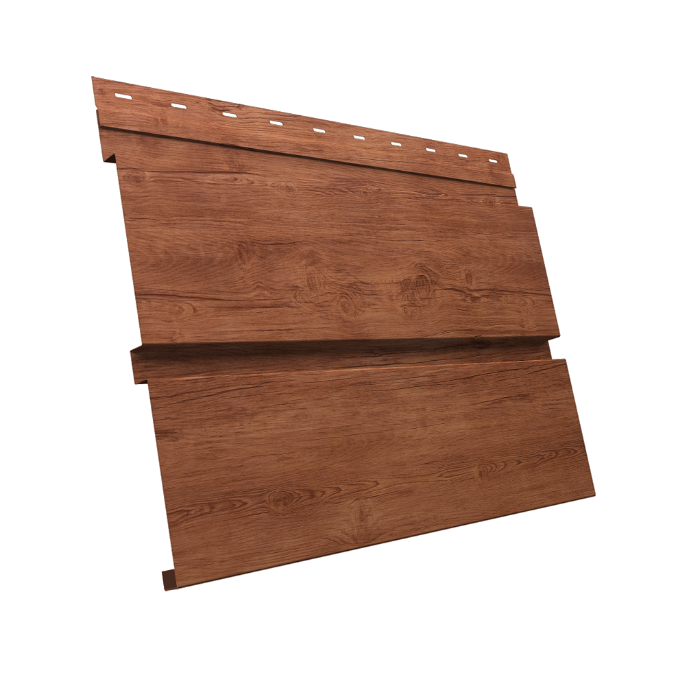 Софит металлический Квадро Брус без перфорации 0,45 Print Premium с пленкой Rowan Wood Intense FTC
