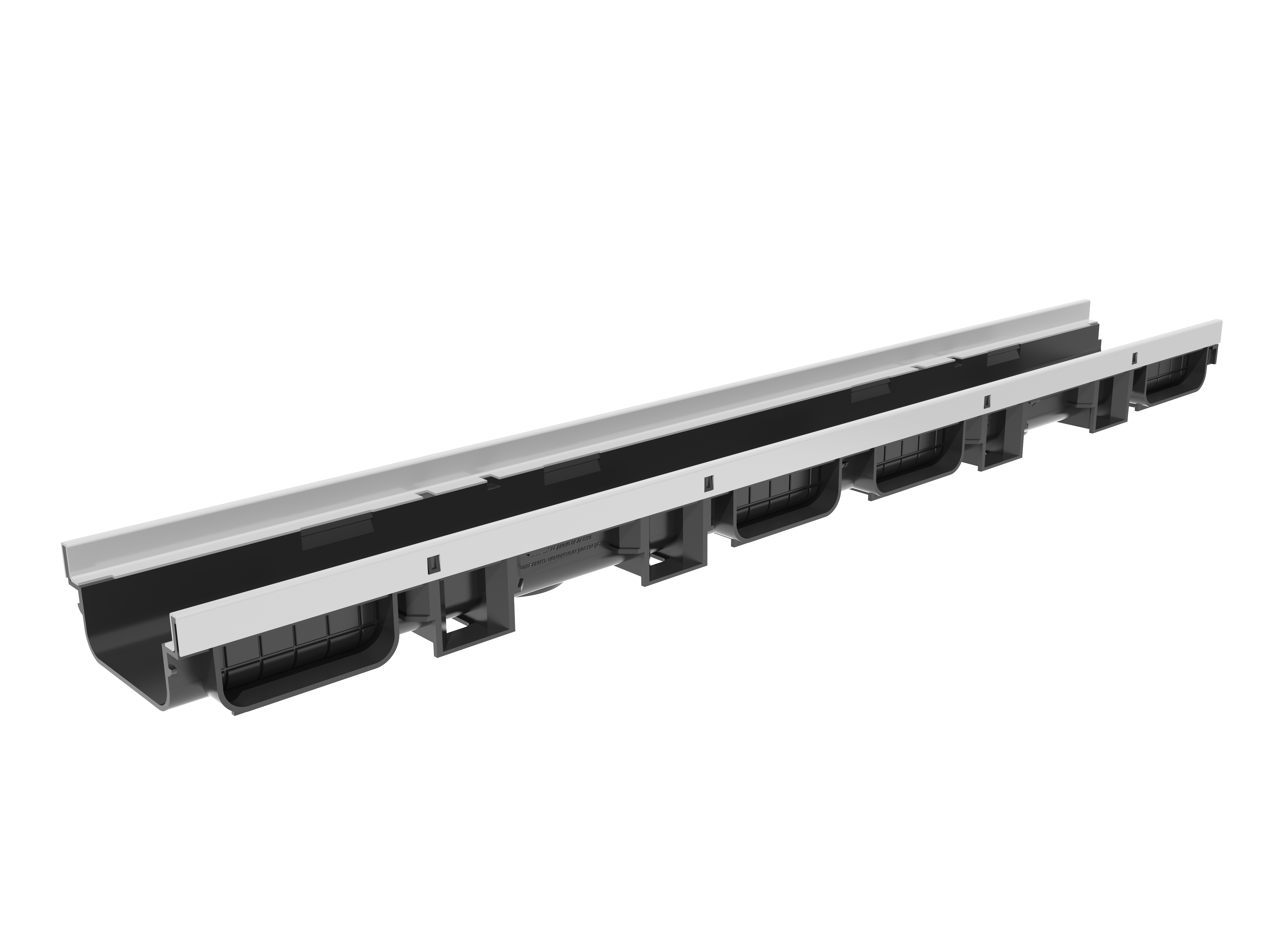 Лоток водоотводный Gidrolica VS LINE DN100.14.07 - пластиковый, с насадкой, кл. D400 (110254)