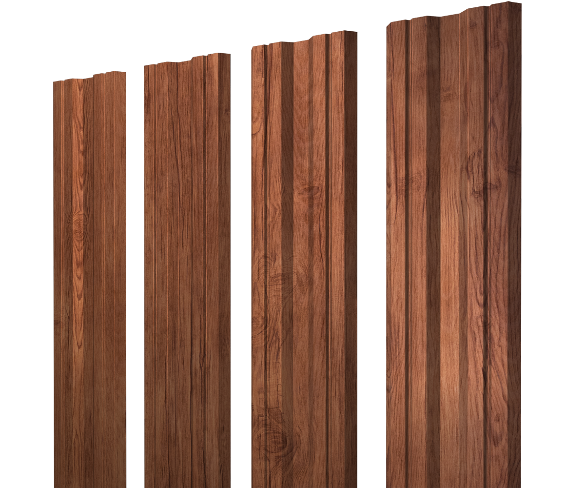Штакетник Twin с прямым резом 0,45 Print Premium Rowan Wood Intense FTC