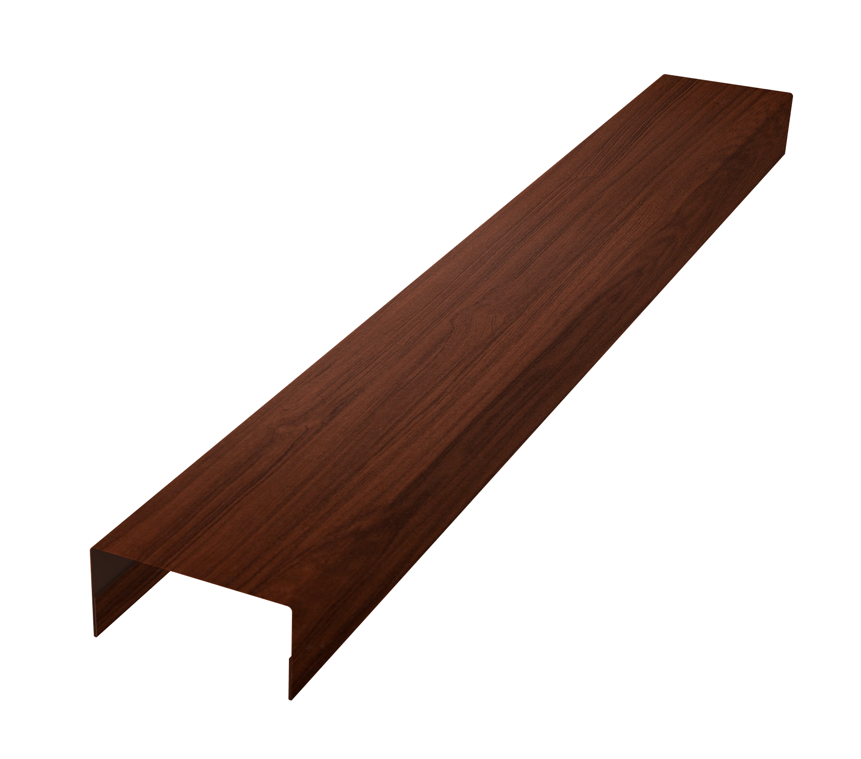 Крышка забора для горизонтального монтажа штакетника 0,45 Print Elite Choco Wood TwinColor (2м)