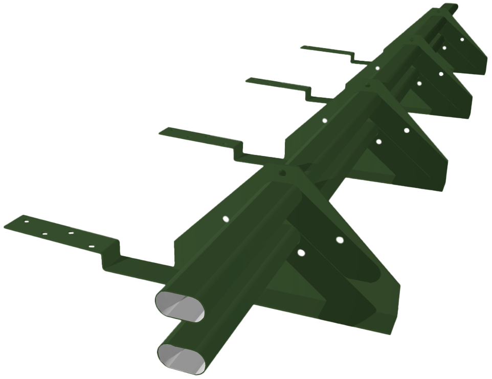 Снегозадержатель трубчатый для композитной черепицы Roman RAL 6020 (3м)