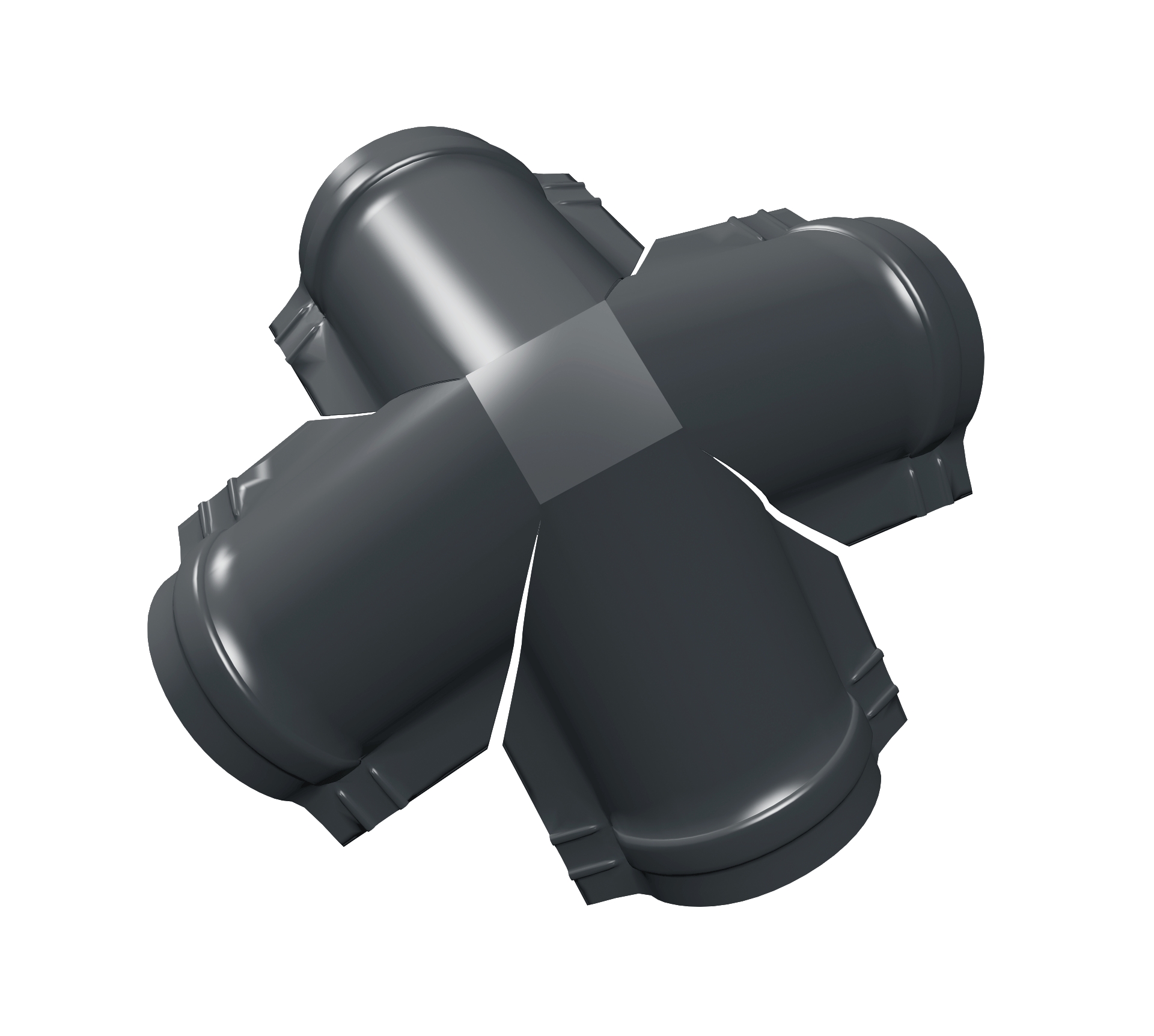 Четверник конька полукруглого 0,5 Satin с пленкой RAL 7016 антрацитово-серый