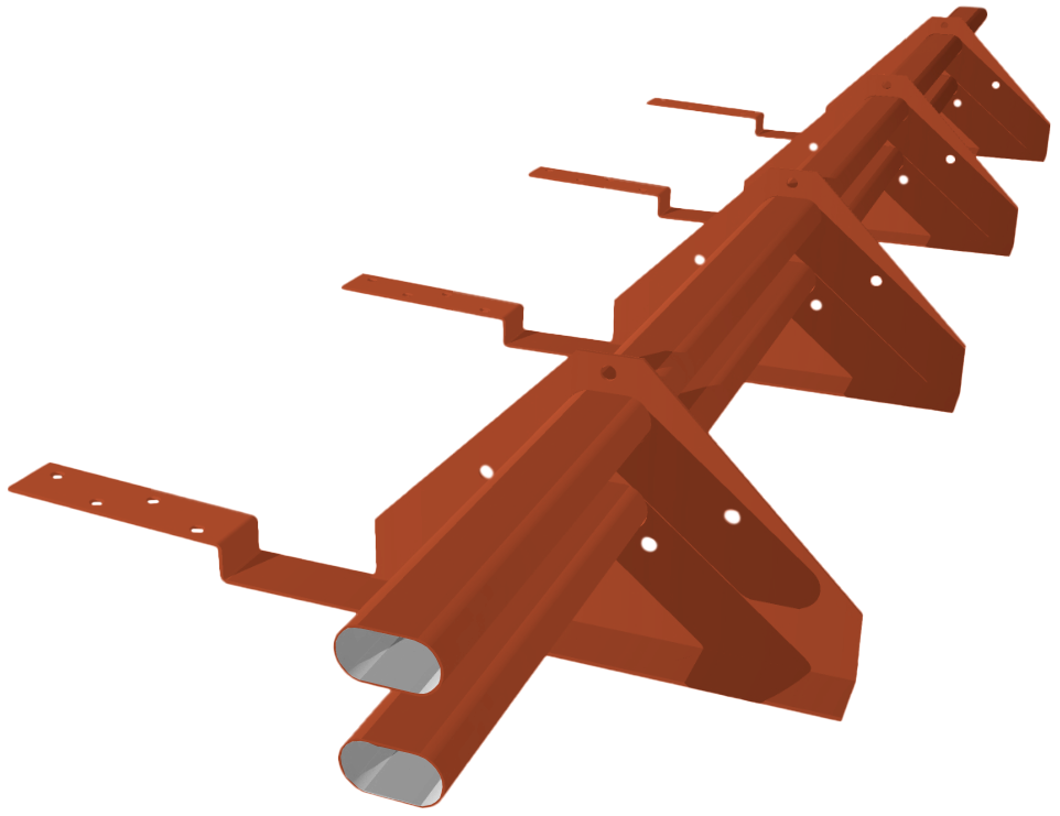 Снегозадержатель трубчатый для композитной черепицы Roman RAL 8004 (3м)