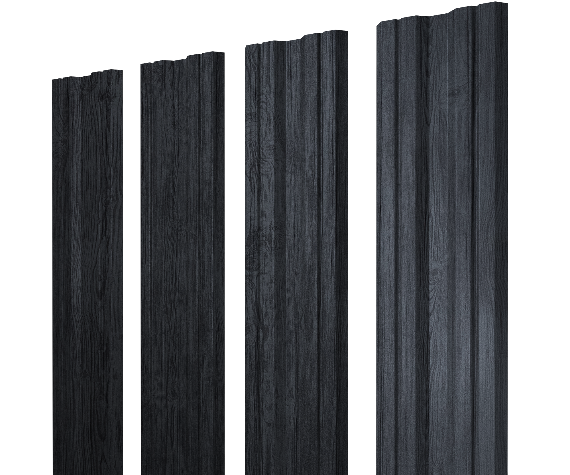 Штакетник Twin с прямым резом 0,45 Print Premium Grey Wood TwinColor