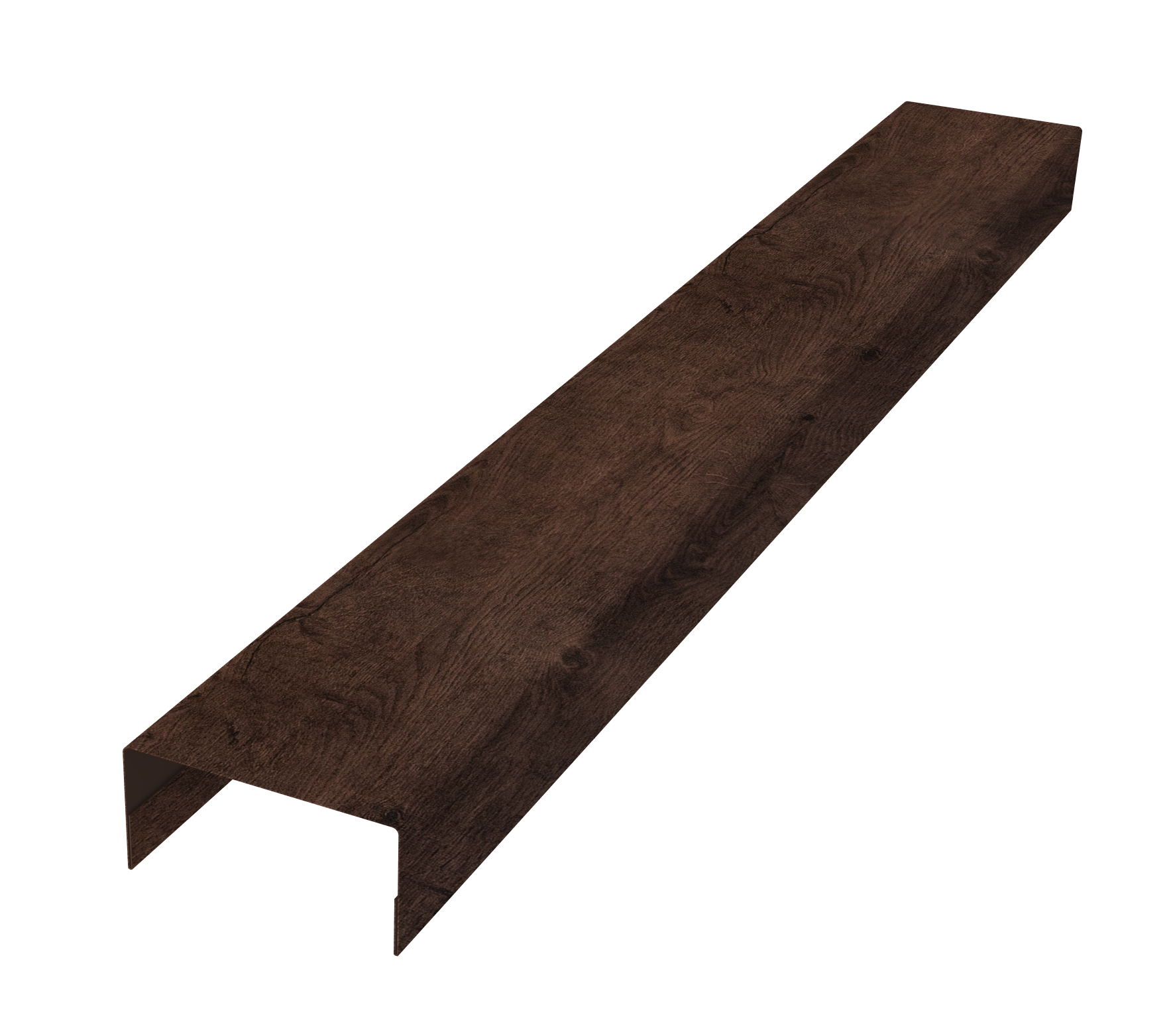 Крышка забора для горизонтального монтажа штакетника 0,45 Print Elite Antique Wood TwinColor (2м)
