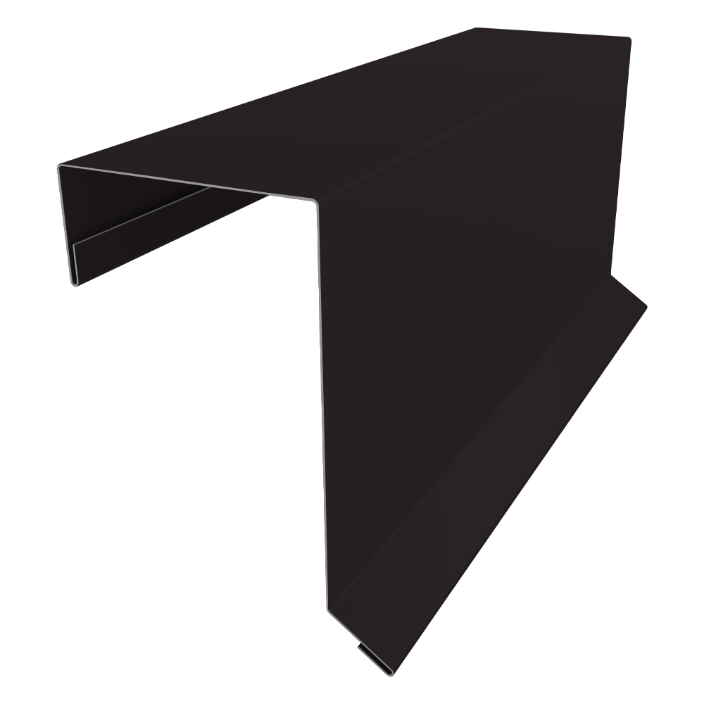 Планка торцевая кровельная фальц 65х97 0,45 PE-Double с пленкой RAL 9005 черный (2м)