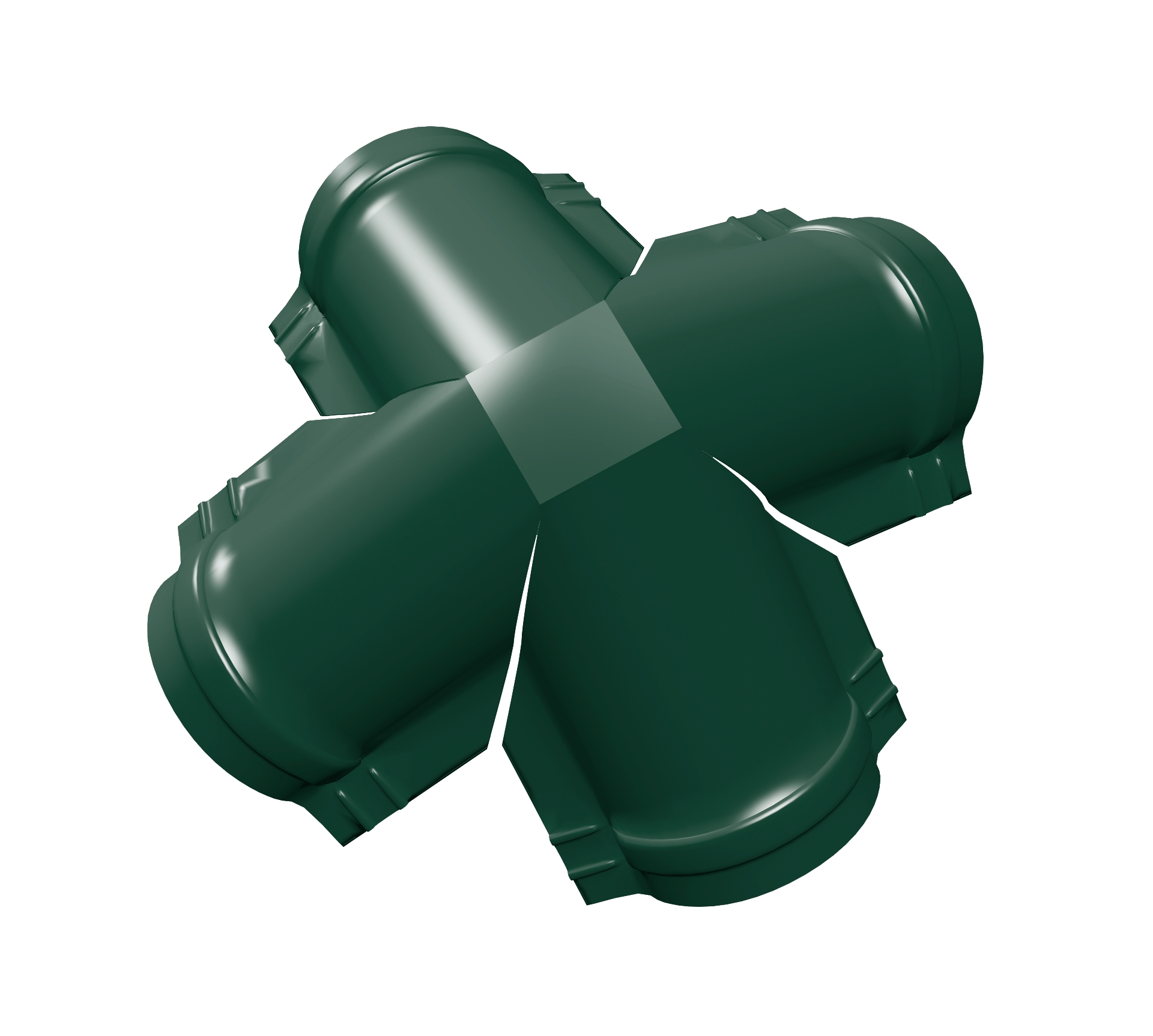 Четверник конька полукруглого 0,5 Satin с пленкой RAL 6005 зеленый мох