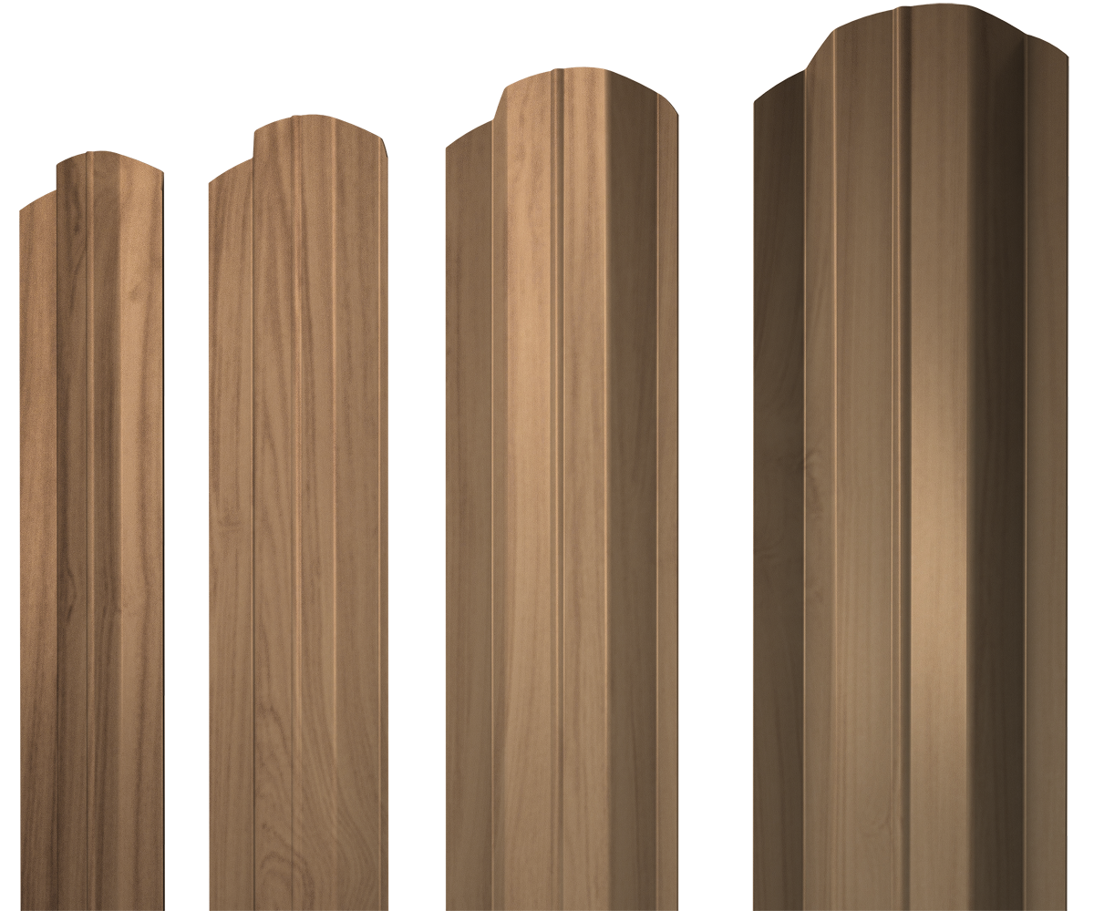 Штакетник М-образный B фигурный 0,45 Print Elite Honey Wood TwinColor