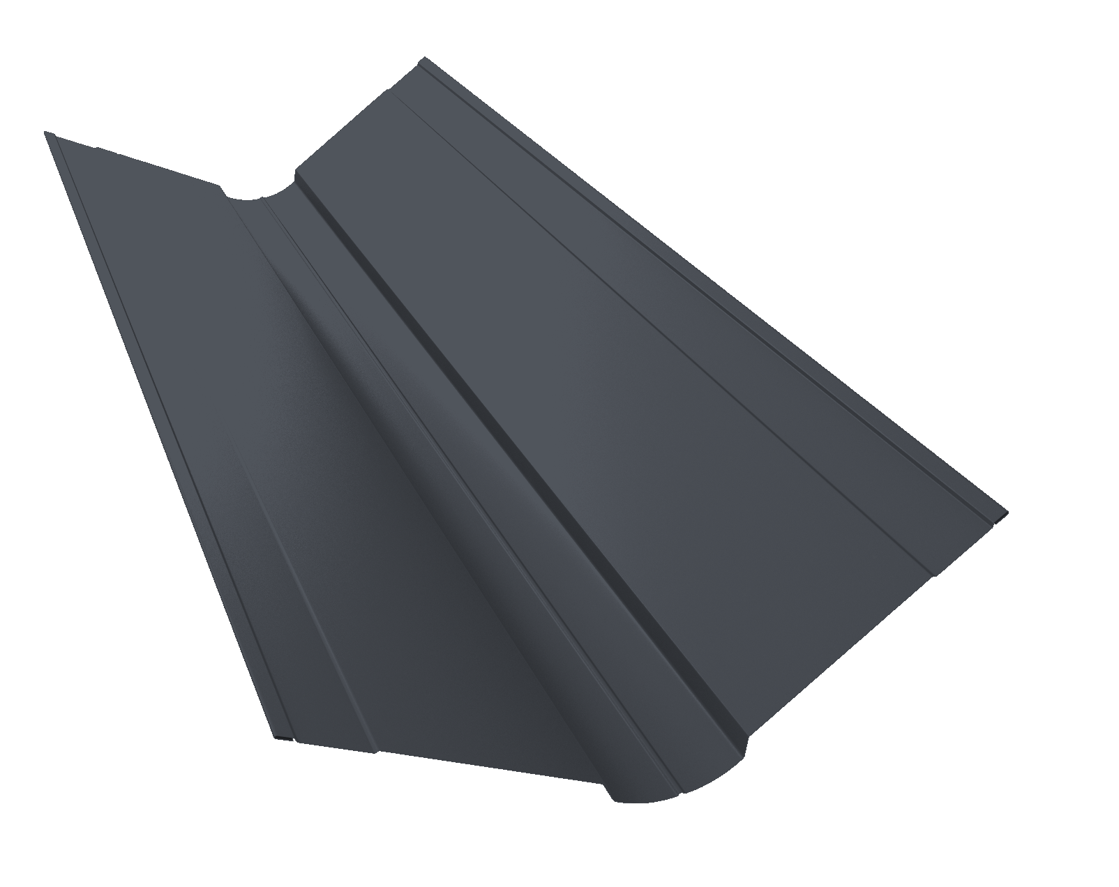 Планка ендовы верхней фигурной 150x150 0,7 PE с пленкой RAL 7024 мокрый асфальт (3м)