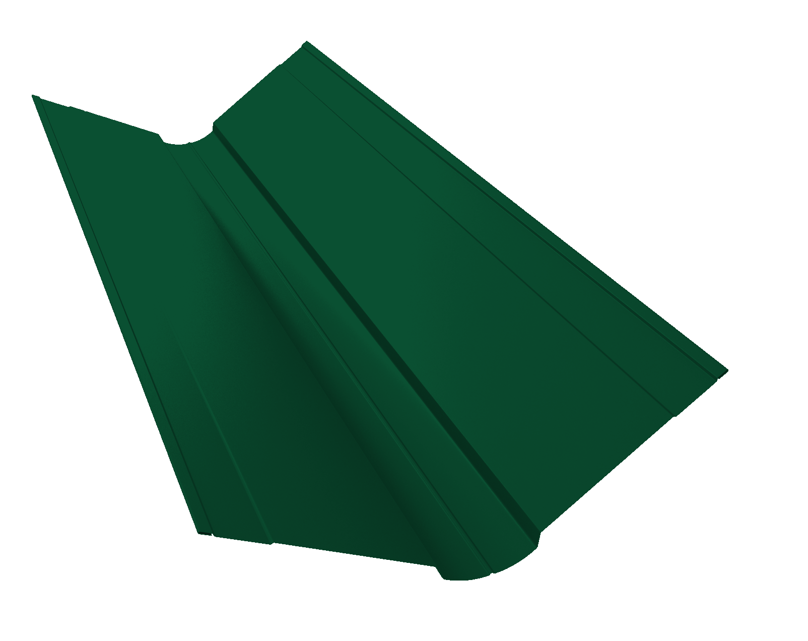 Планка ендовы верхней фигурной 150x150 0,7 PE с пленкой RAL 6005 зеленый мох (3м)