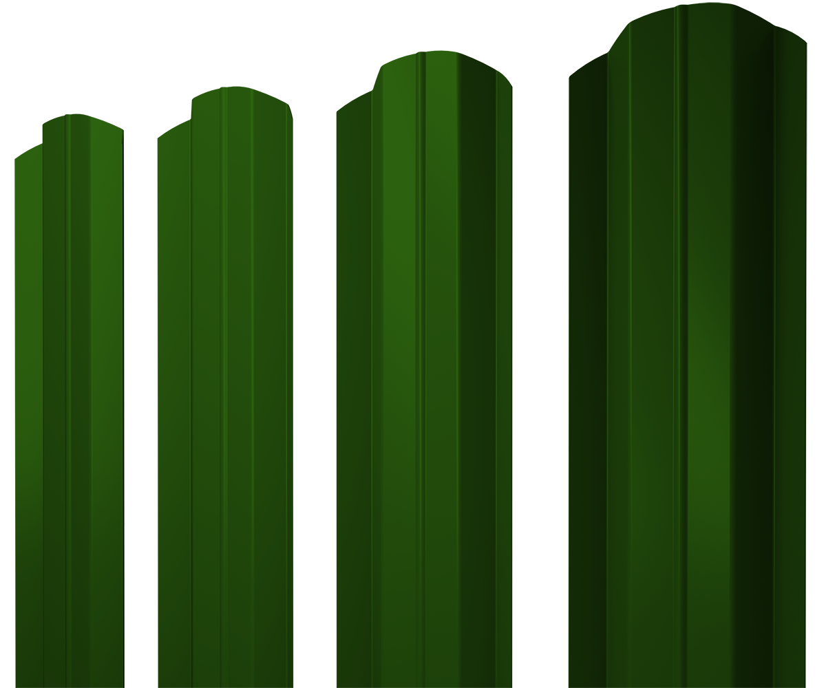 Штакетник М-образный В фигурный 0,45 PE RAL 6002 лиственно-зеленый