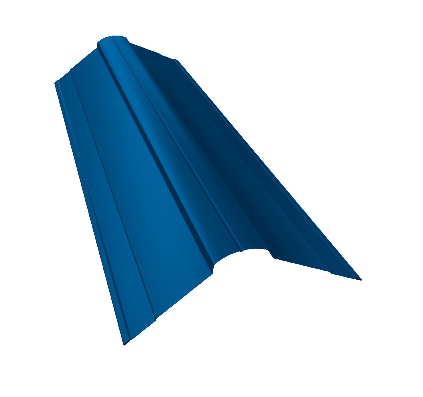Планка конька фигурного 100x100 0,7 PE с пленкой RAL 5005 сигнальный синий (3м)