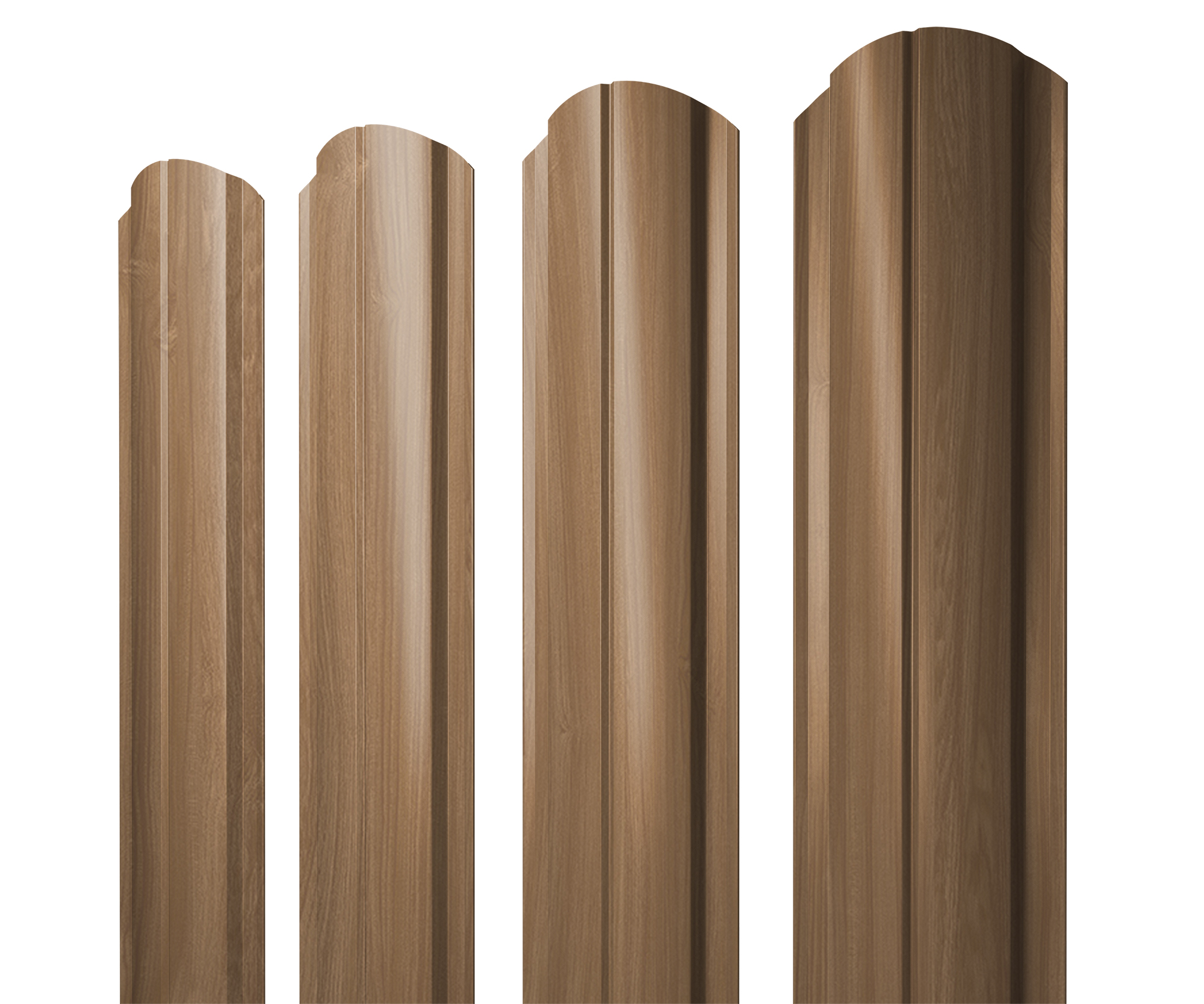 Штакетник Полукруглый Slim фигурный 0,45 Print Elite Honey Wood TwinColor