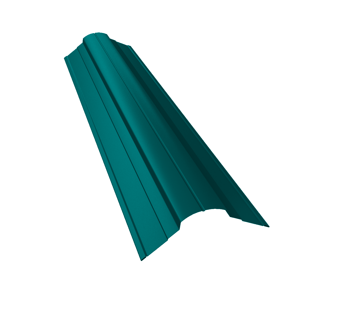 Планка конька фигурного 70x70 0,45 PE с пленкой RAL 5021 водная синь (2м)
