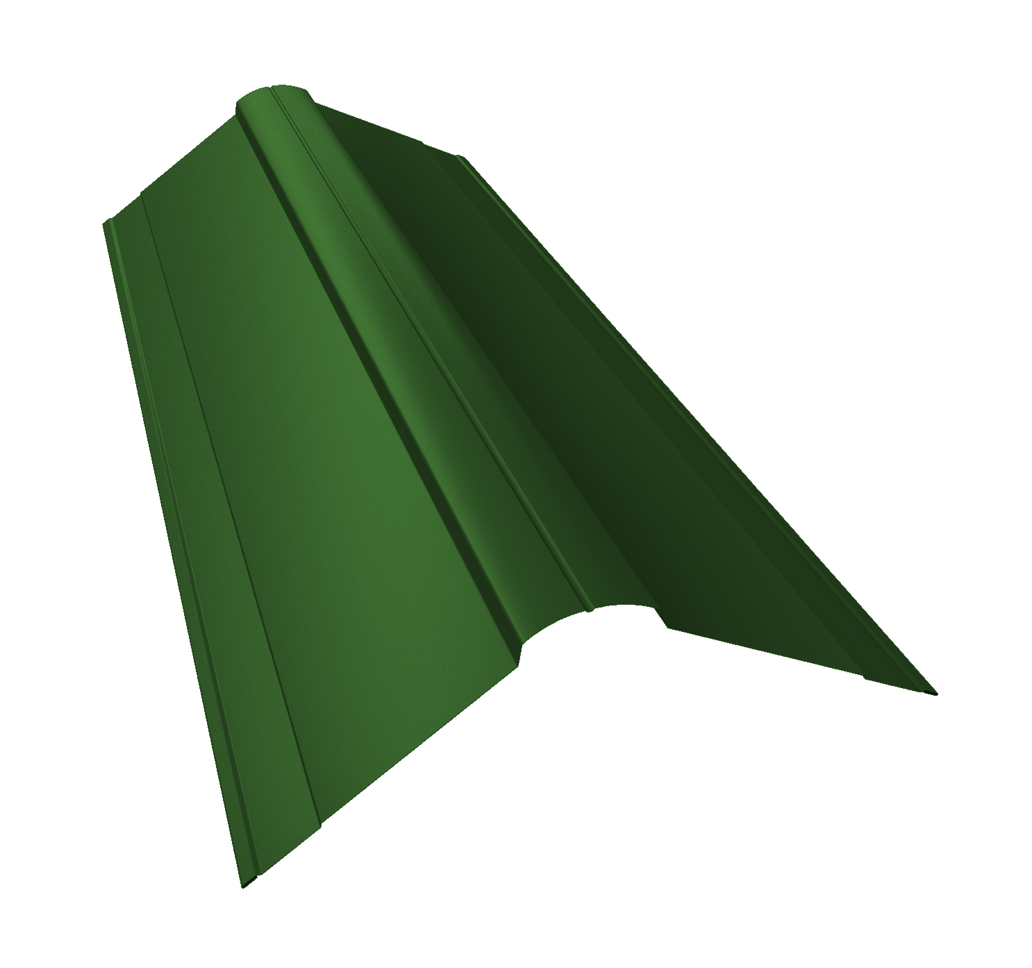 Планка конька фигурного 150x150 0,45 PE с пленкой RAL 6002 лиственно-зеленый (2м)