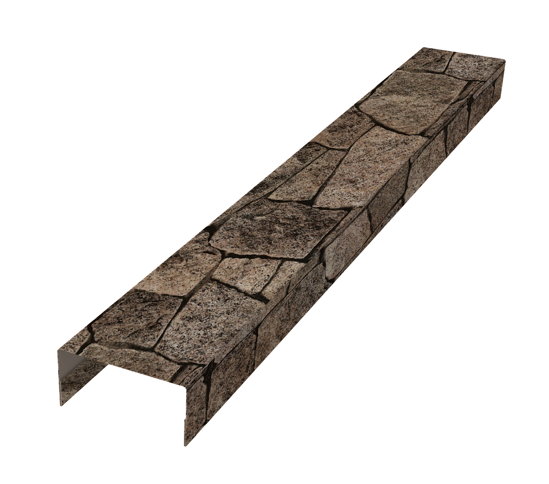 Крышка забора для горизонтального монтажа штакетника 0,45 Print Elite King Stone TwinColor (2,5м)