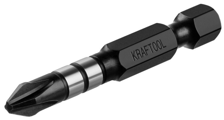 Биты PH2 Kraftool Impact Pro, Philips, тип хвостовика E 1/4″, 50мм 10шт в пластиковом боксе (26191-2-50-S10)