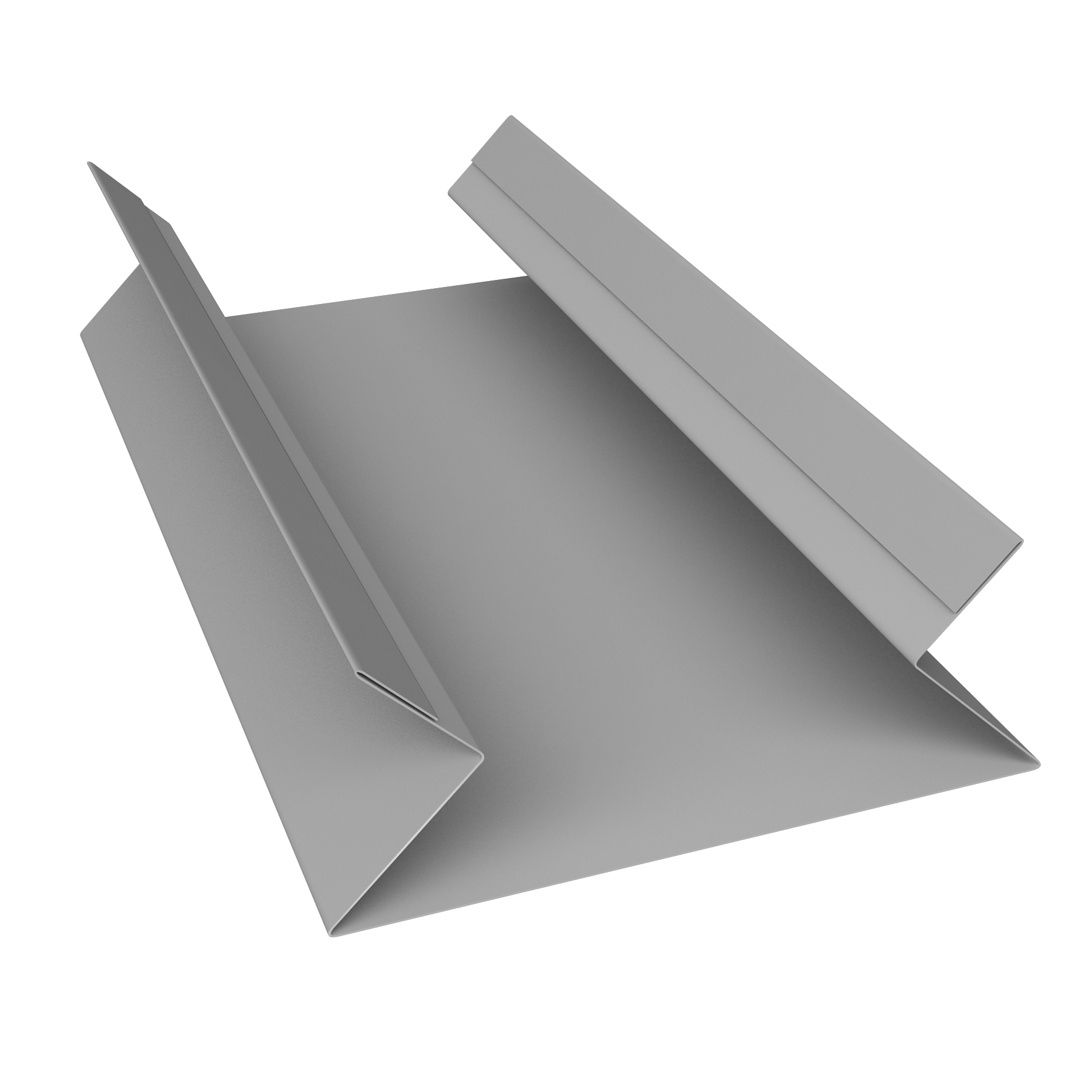 Планка угла внутреннего составная верхняя 0,5 Satin с пленкой RAL 9006 бело-алюминиевый (3м)