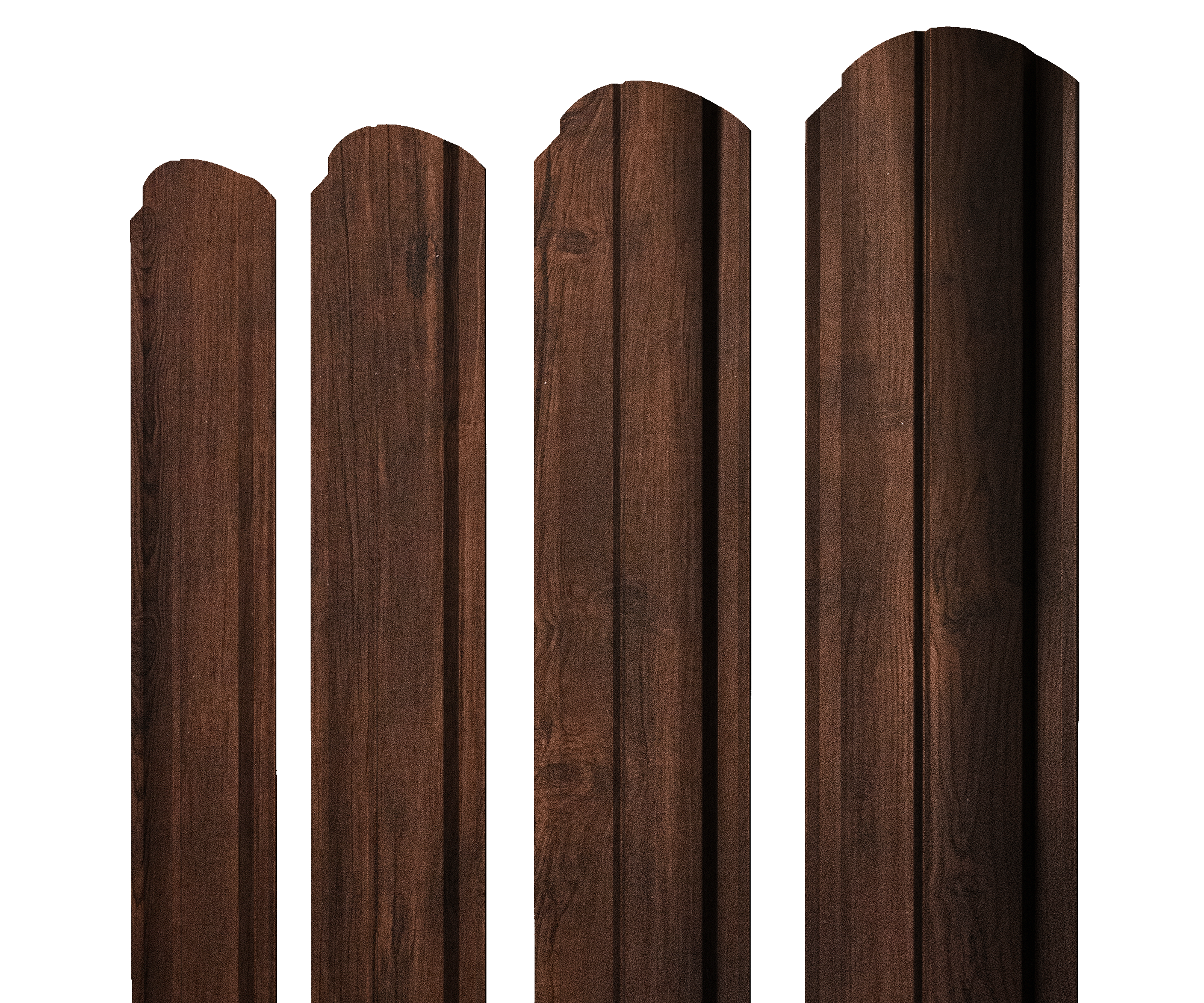 Штакетник Полукруглый Slim фигурный 0,4 Print Premium Cherry Wood Dark FTC