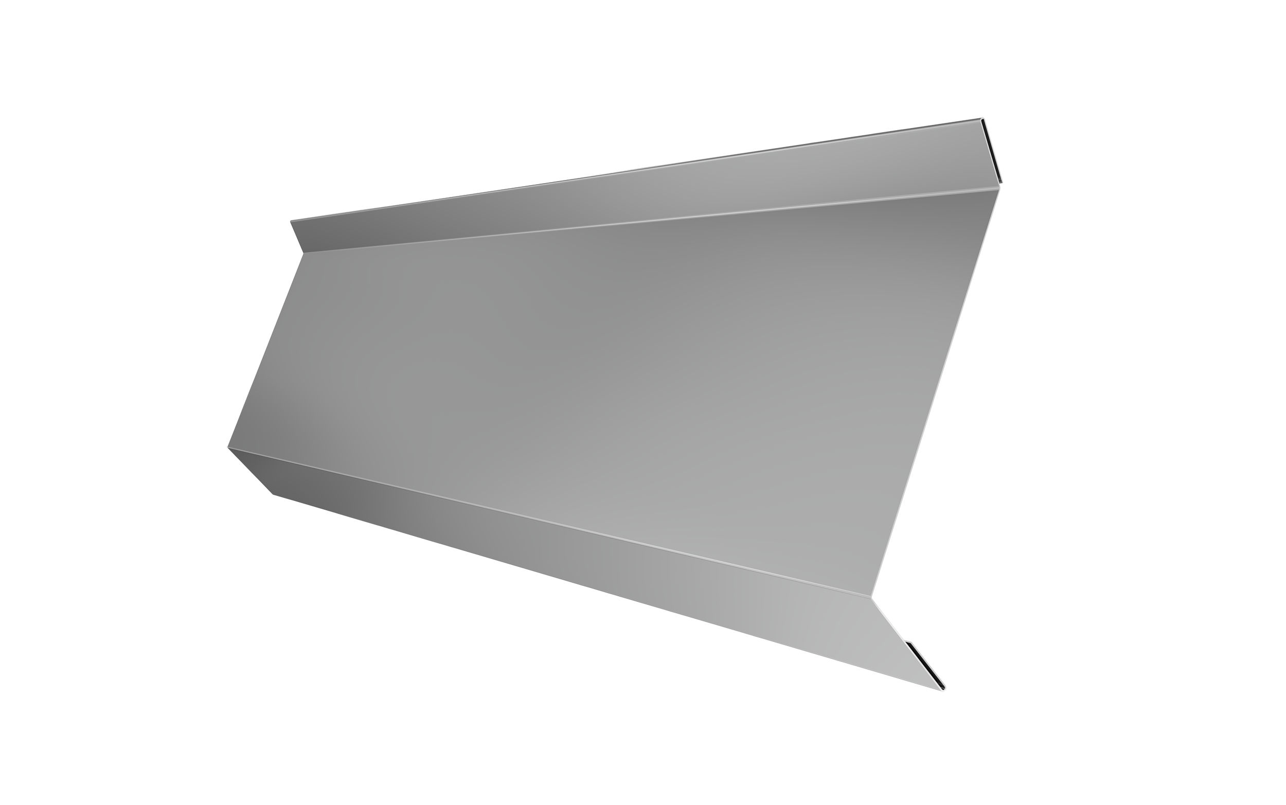 Планка примыкания в штробу 60 0,5 Satin с пленкой RAL 9006 бело-алюминиевый (3м)