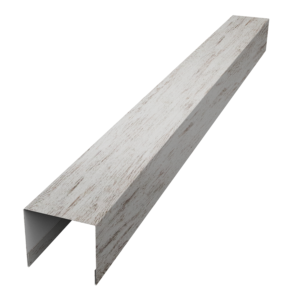 Стойка боковая крепежная для забора жалюзи Palermo 0,45 Print Elite Snow Wood TwinColor (2м)