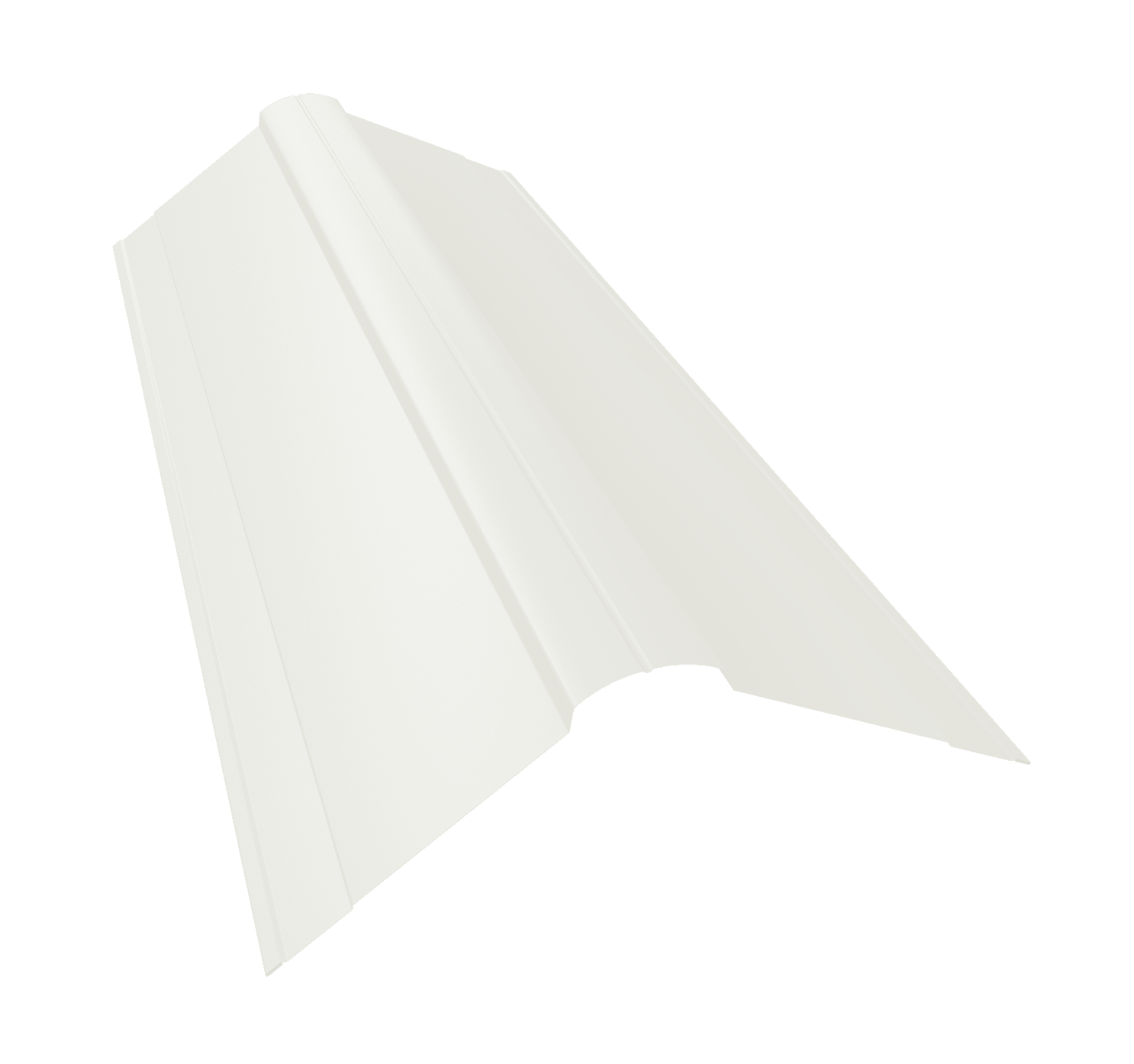 Планка конька фигурного 150x150 0,45 PE lite с пленкой RAL 9003 сигнальный белый (3м)