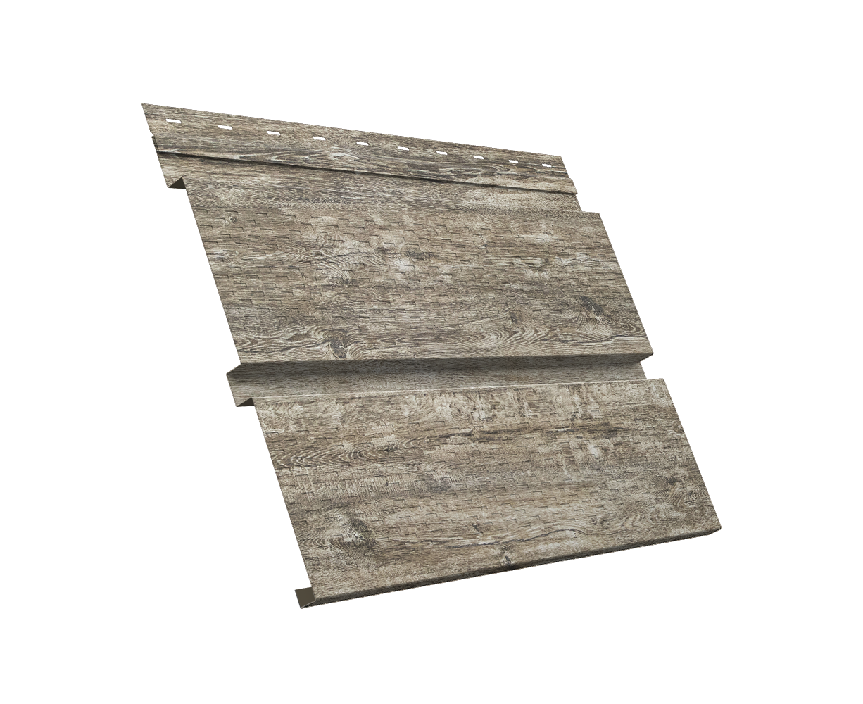 Софит металлический Квадро Брус с перфорацией 0,45 Print Elite с пленкой Nordic Wood TwinColor