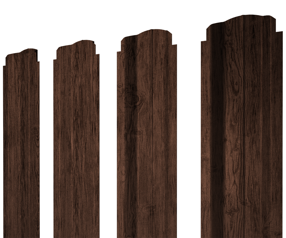 Штакетник П-образный В фигурный 0,4 Print Premium Antique Wood TwinColor