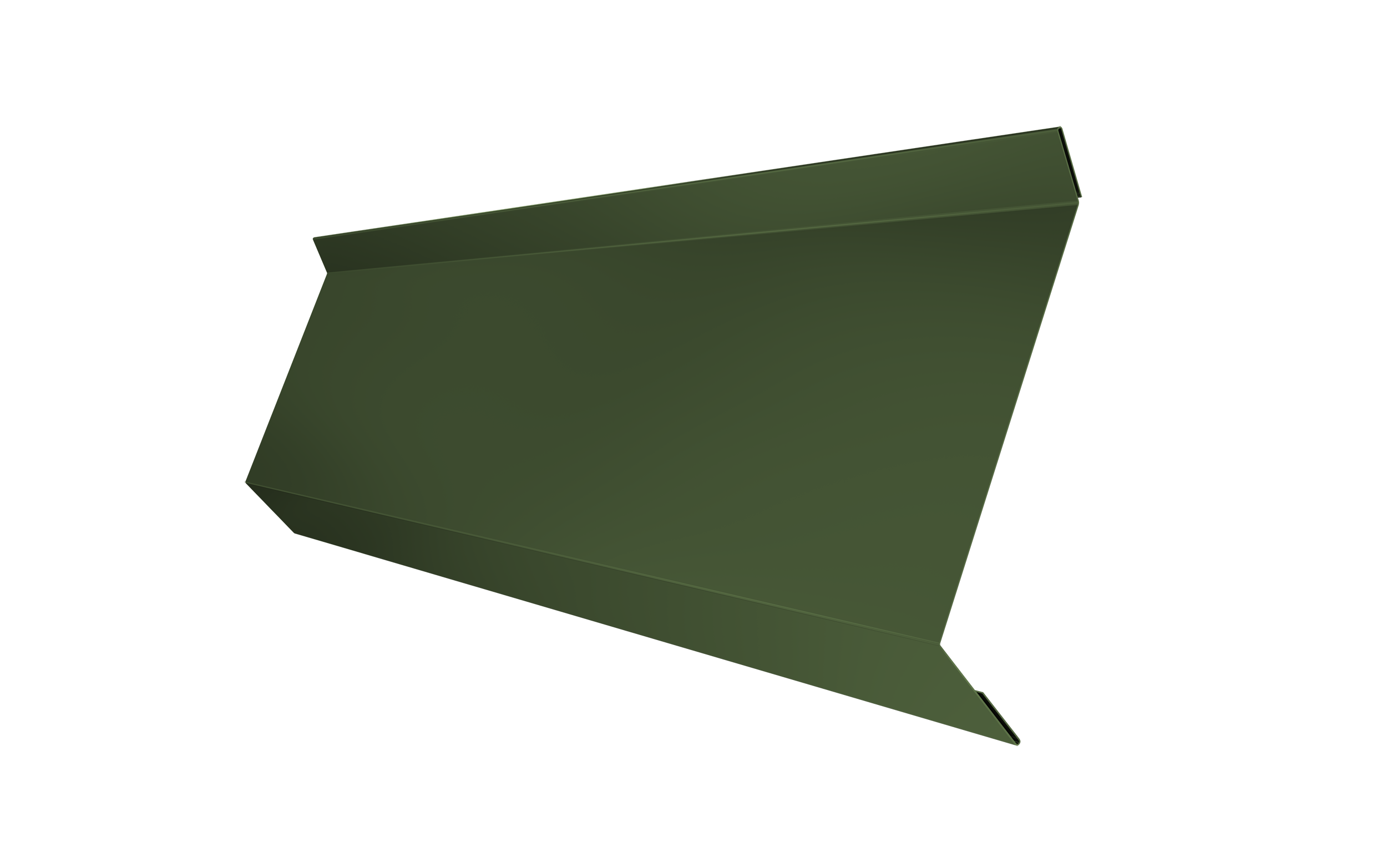 Планка примыкания в штробу 60 0,5 Satin Matt TX RAL 6020 хромовая зелень (2м)