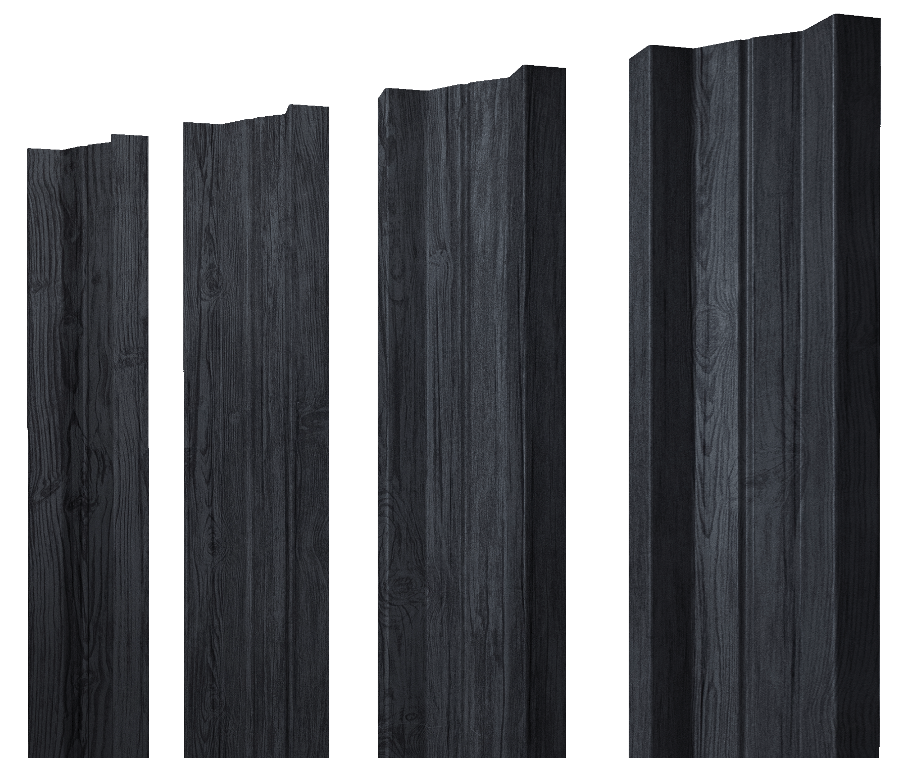 Штакетник М-образный А с прямым резом 0,45 Print Premium Grey Wood TwinColor